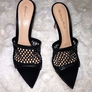 Gianvito Rossi 105 mm leather Mesh Mules
